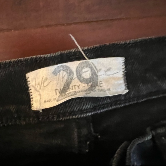 FREE PEOPLE We The Free High Rise Flare Denim Black Jeans Button Fly Size 29 - Picture 7 of 9